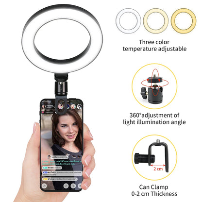 Illuminate Your Selfies! 🌟 6.3" LED Ring Light for Stunning Live Streams on YouTube, TikTok & More! 💻✨