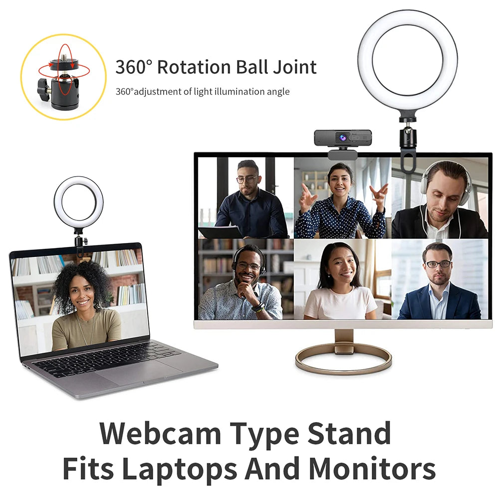 Illuminate Your Selfies! 🌟 6.3" LED Ring Light for Stunning Live Streams on YouTube, TikTok & More! 💻✨