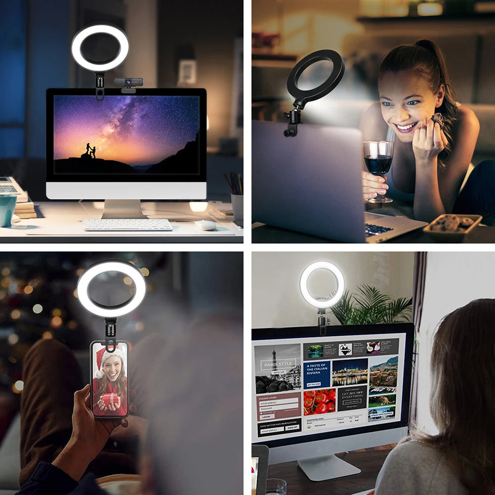 Illuminate Your Selfies! 🌟 6.3" LED Ring Light for Stunning Live Streams on YouTube, TikTok & More! 💻✨