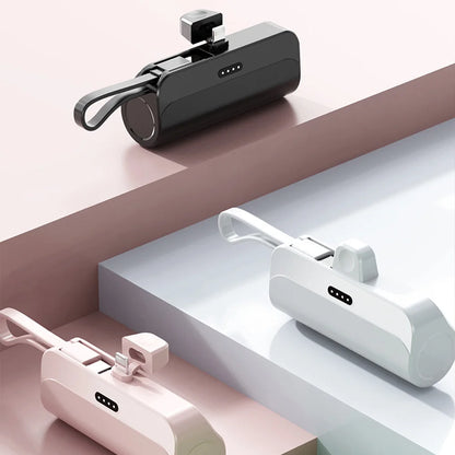 Ultra-Compact 10000mAh Mini Capsule Power Bank - Plug & Play External Battery Charger for Samsung & iPhone