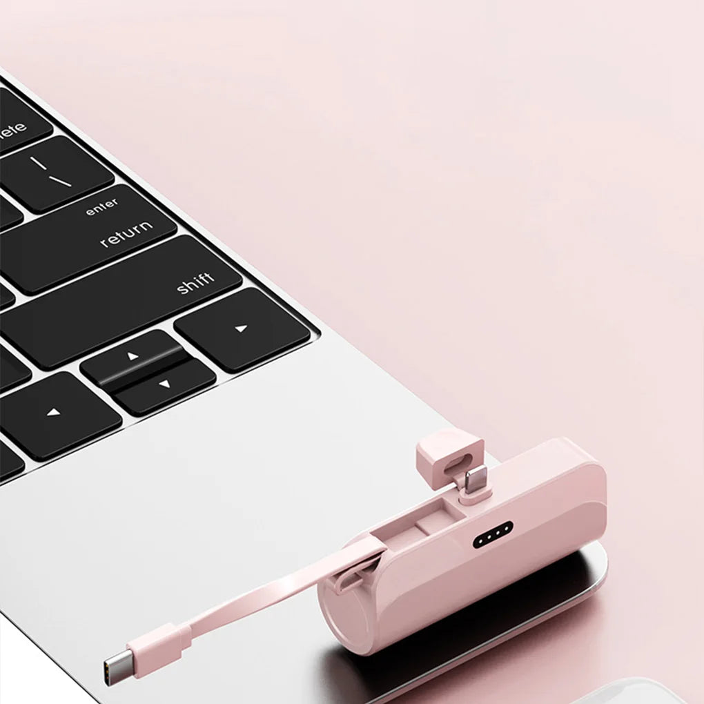 Ultra-Compact 10000mAh Mini Capsule Power Bank - Plug & Play External Battery Charger for Samsung & iPhone